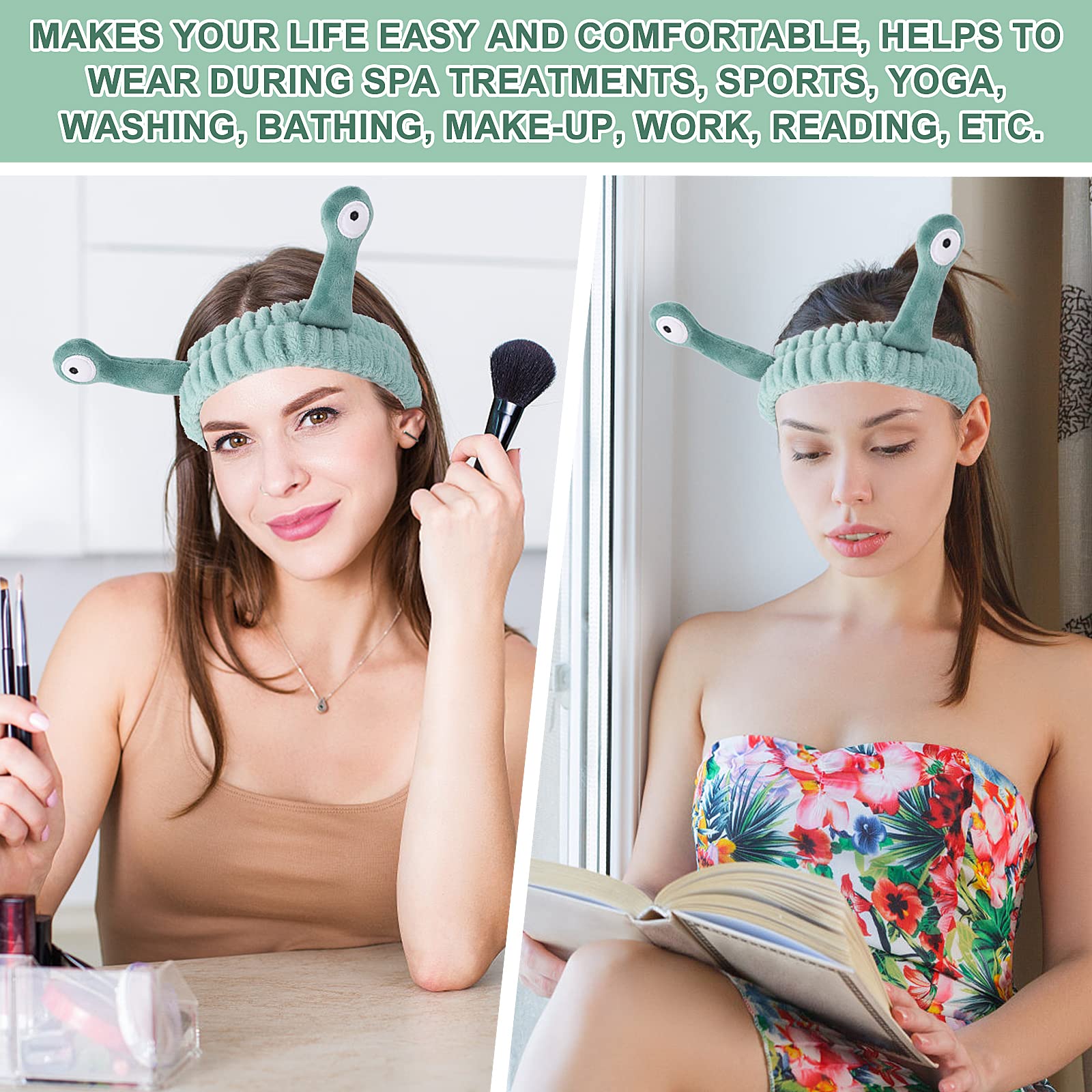 Molain green face-wash headband ideal for home spa or yoga