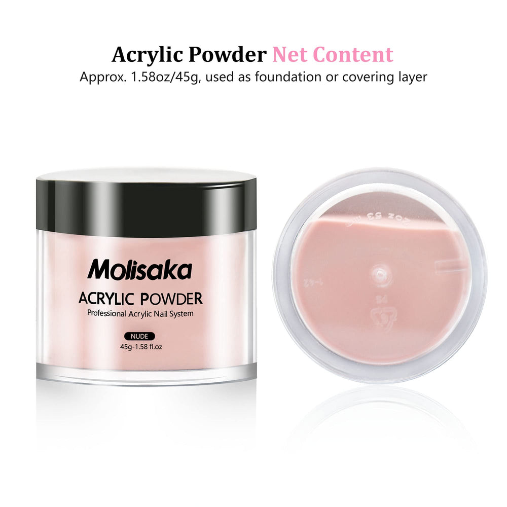 Molisaka Nude acrílico: ideal para uñas francesas y arte.