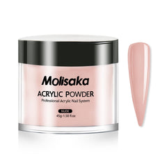 Molisaka Nude acrílico: aplicación suave en uñas naturales.
