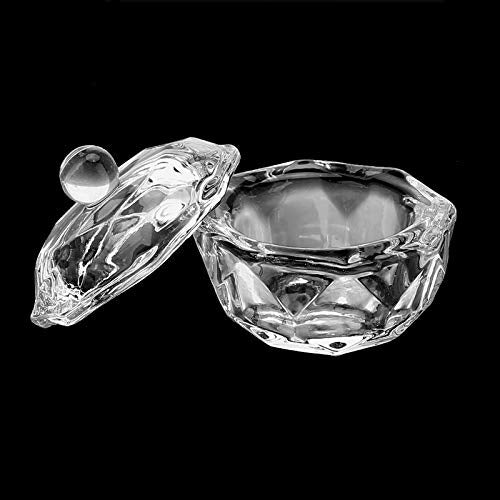 Mollensiuer recipiente de vidrio cristal para manicura con tapa
