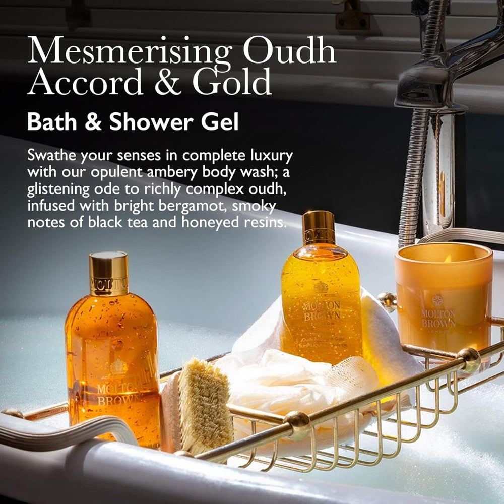 Molton Brown Amber Lather with bergamot and tea notes for a luxurious cleanse