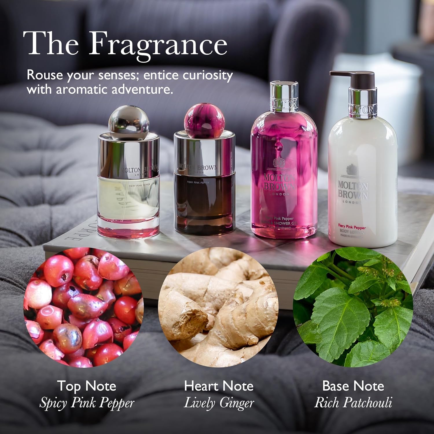 Molton Brown Fiery Pink Pepper ginger splash highlights refreshing notes for mornings