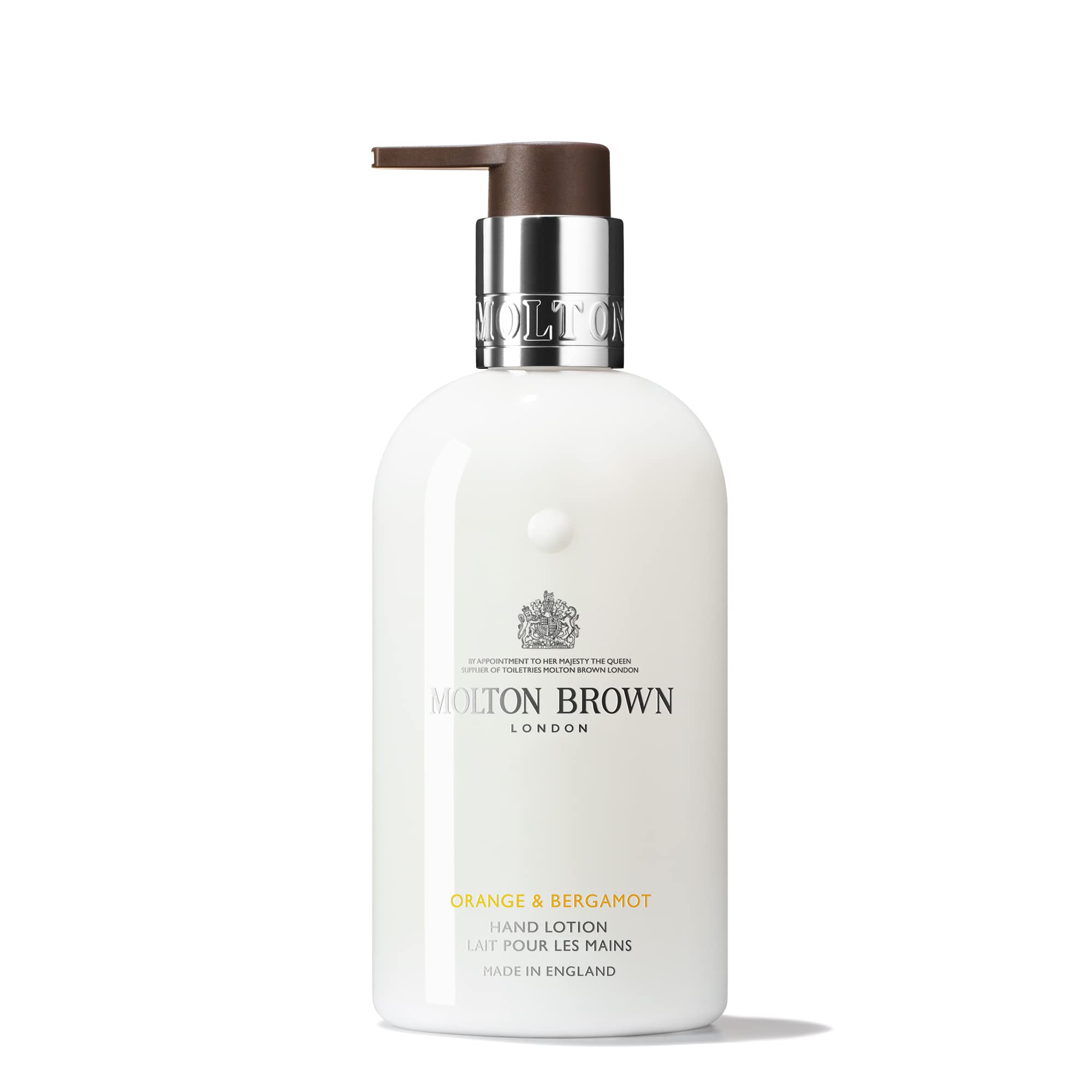 Molton Brown Orange & Bergamot Hand Lotion application image showing moisturized, scented hands