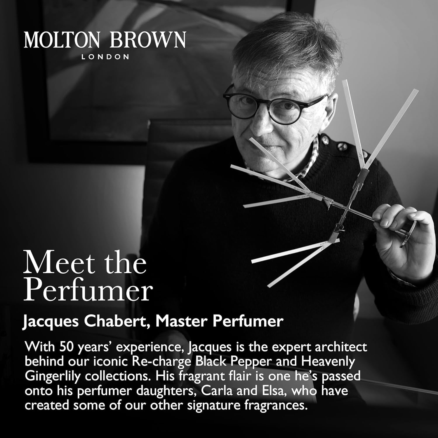 Vetiver close-up conveys earthy base for lasting impression with Molton Brown Re-Charge Black Pepper.