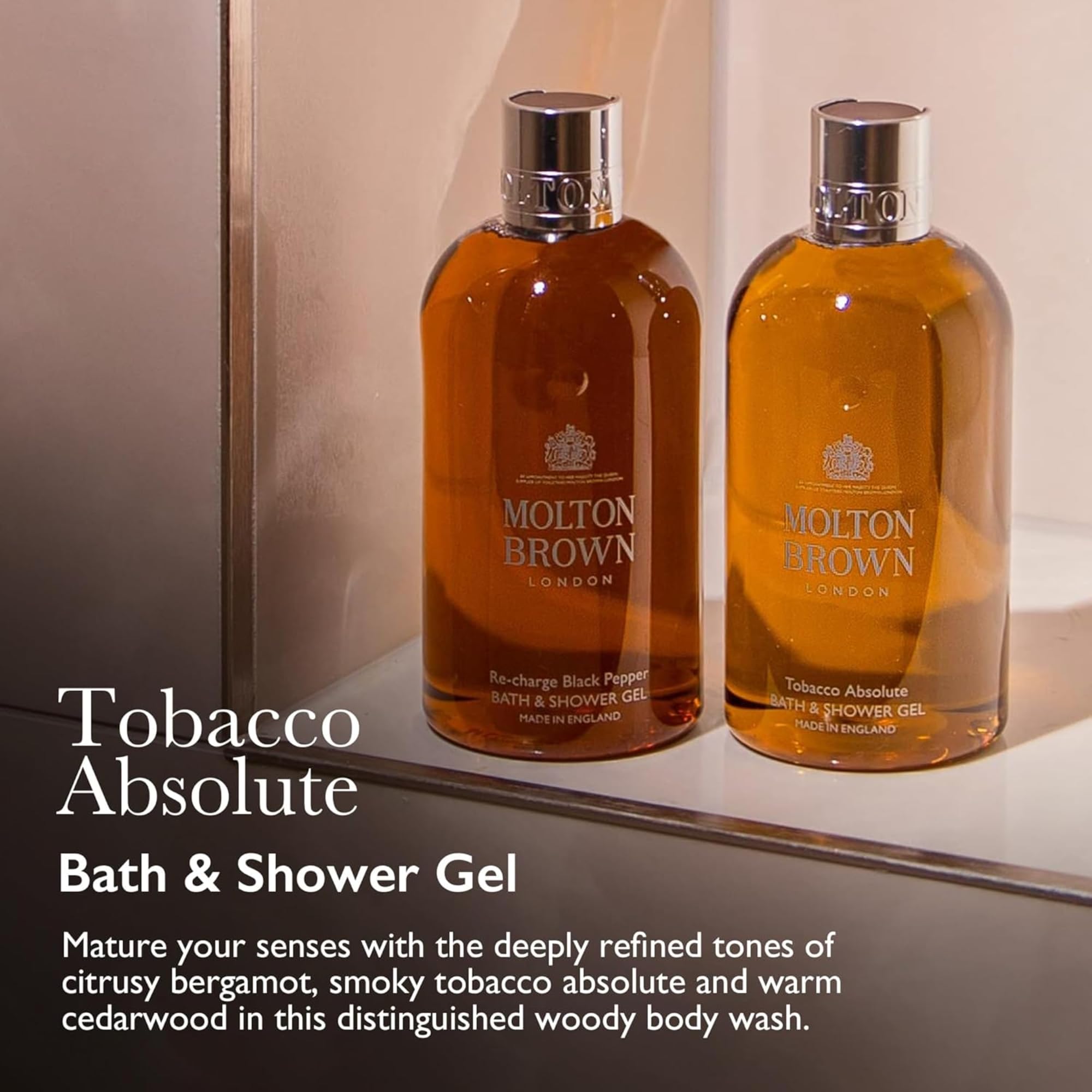 Molton Brown Tobacco Absolute note-closeup focusing on tobacco absolute depth