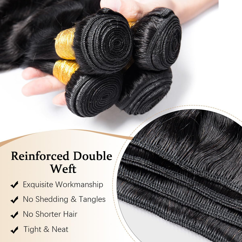 Moluxeu 12A body wave bundle 22-inch weft detail for smooth weave