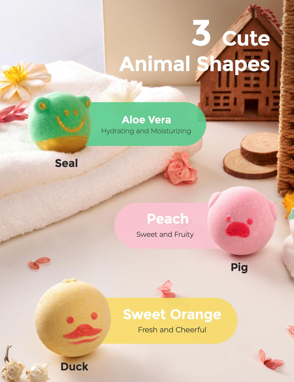 Momcozy duck-shaped bath bomb, playful bath time with soothing scents.