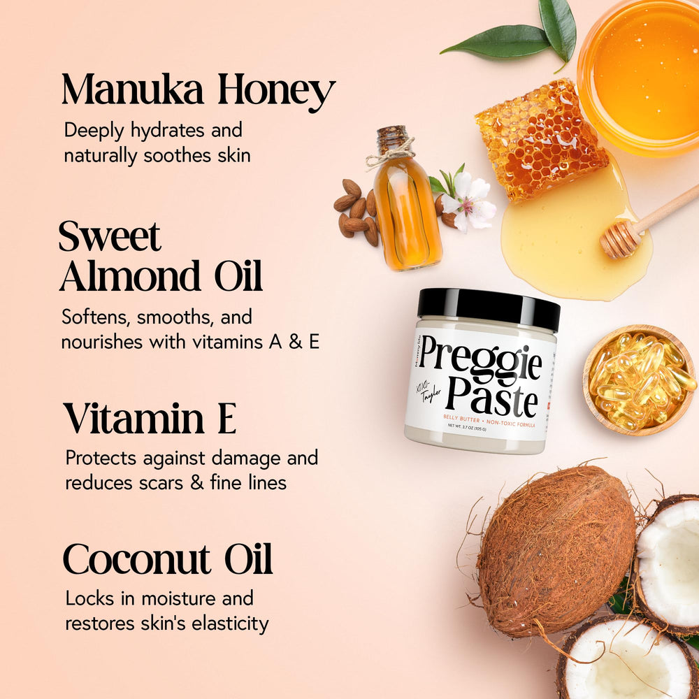 MOMMY LIFE Manuka honey and vitamin E packaging highlights clean non-toxic formula.
