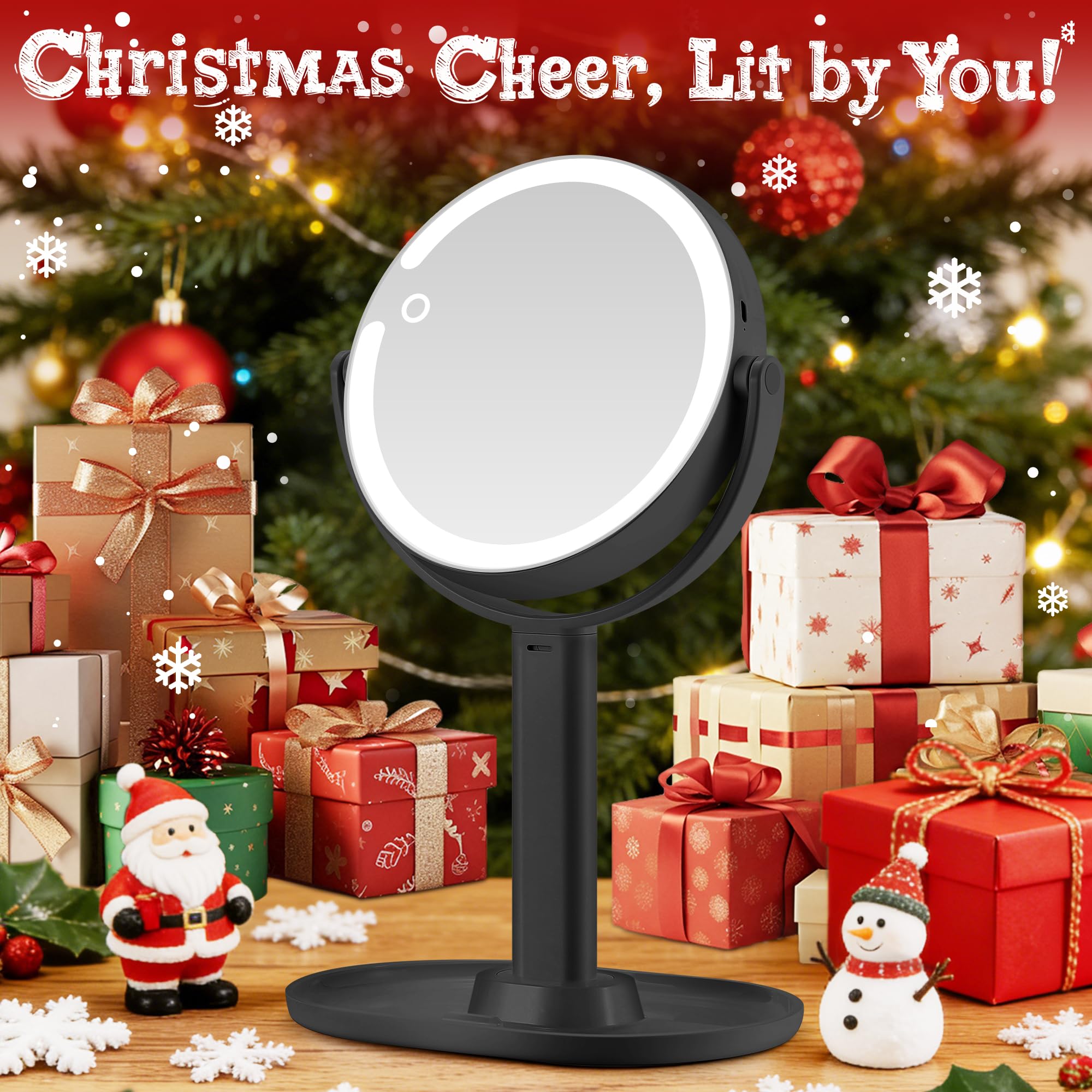 MOMOKUBA makeup mirror detachable design for handheld use.