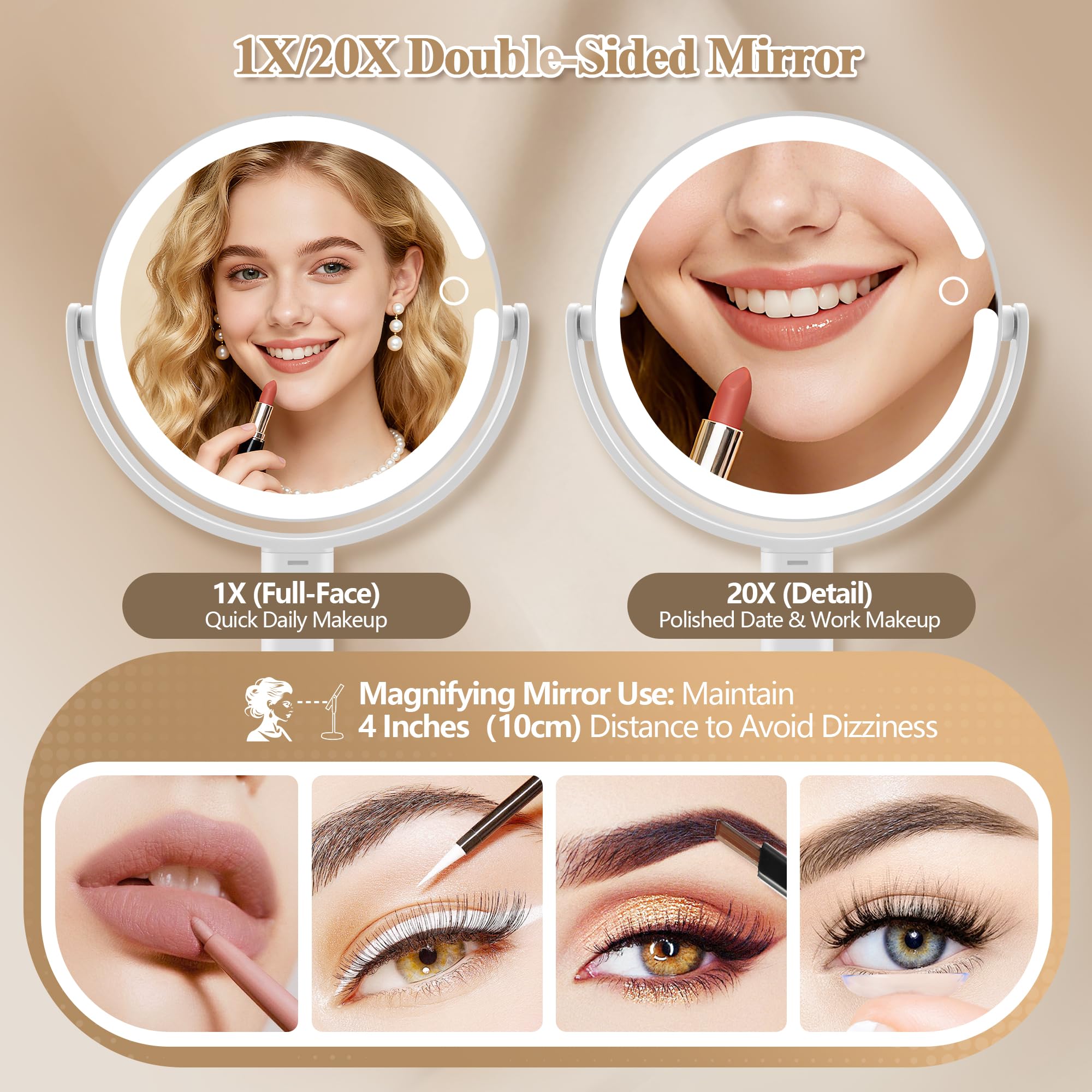 MOMOKUBA 20x magnifying side for precise eyeliner and close inspection