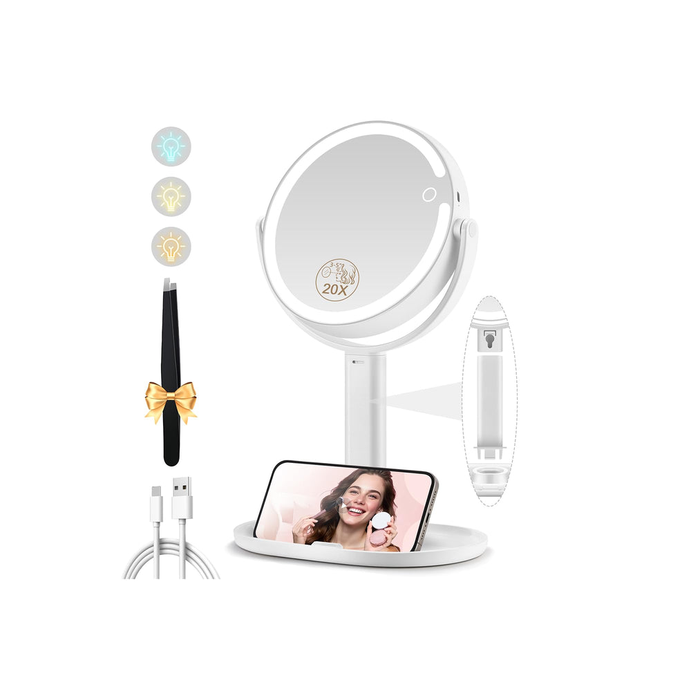 MOMOKUBA makeup mirror with lights showing double-sided vanity for daily use