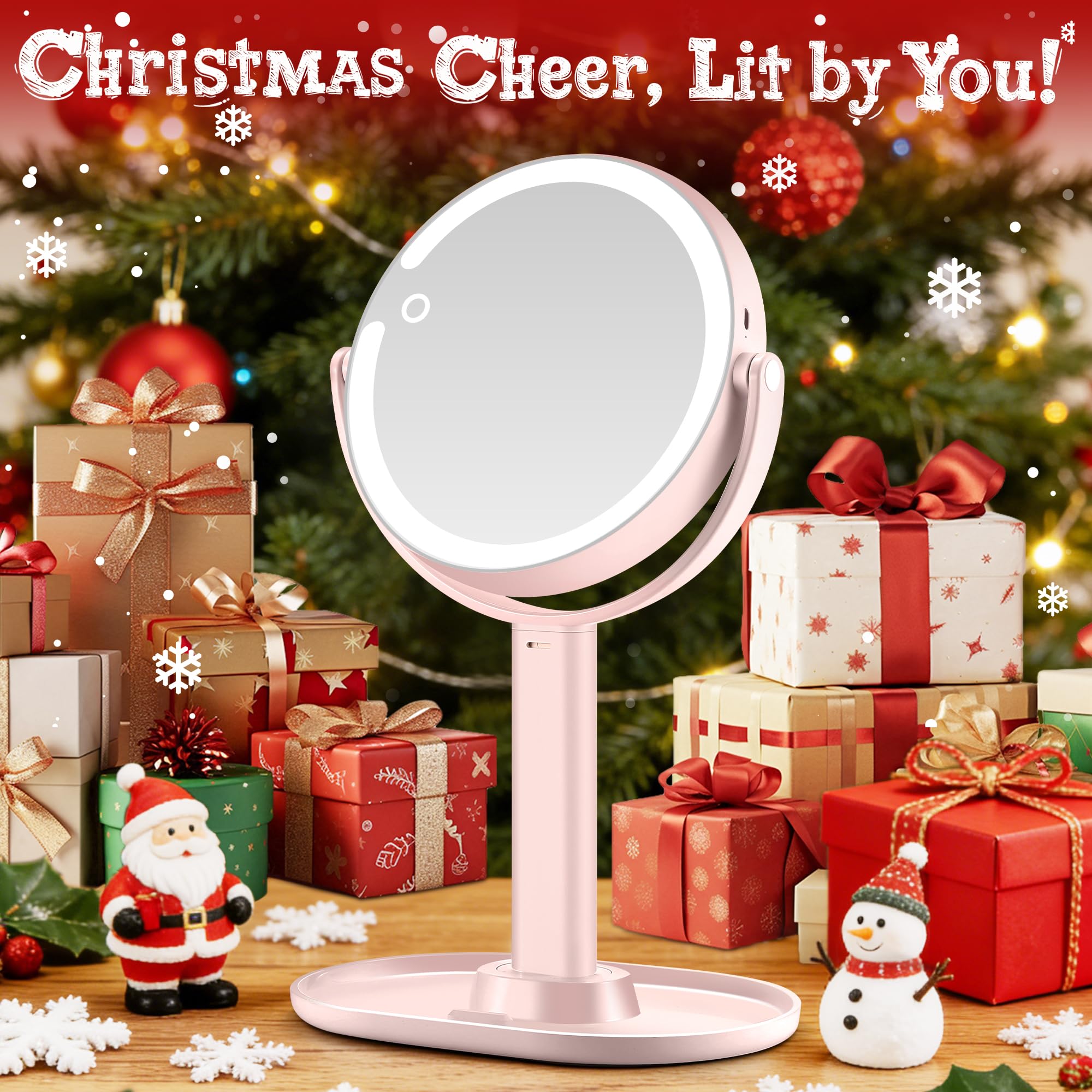 MOMOKUBA mirror with three color modes and adjustable brightness