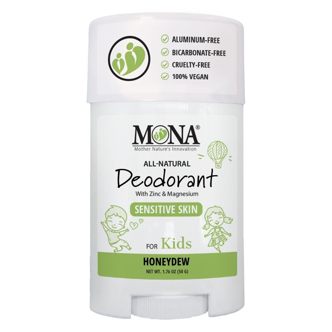 MONA Honeydew desodorante infantil en botella, protección diaria suave.