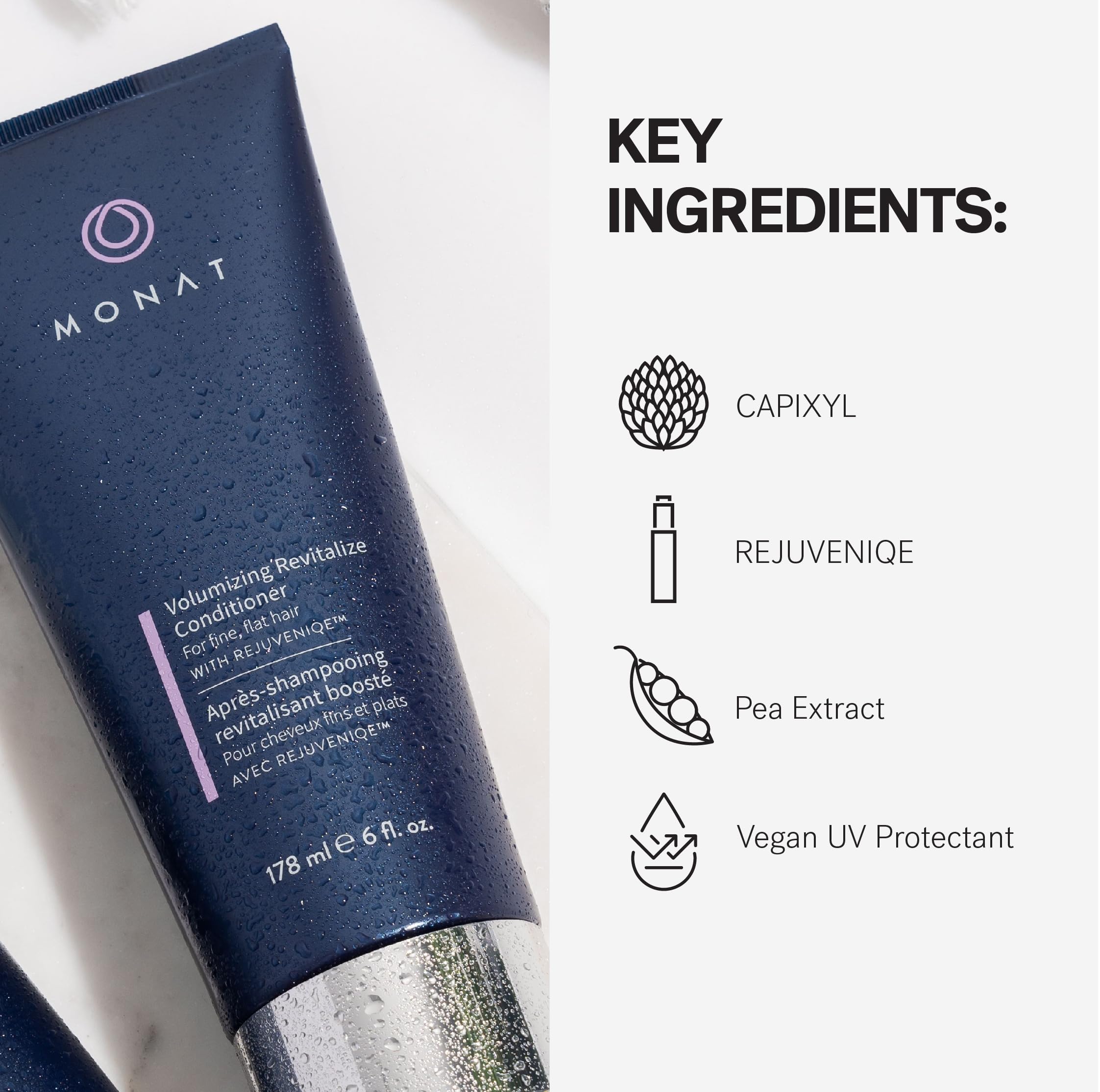 MONAT brillo saludable realza la vitalidad del cabello fino.
