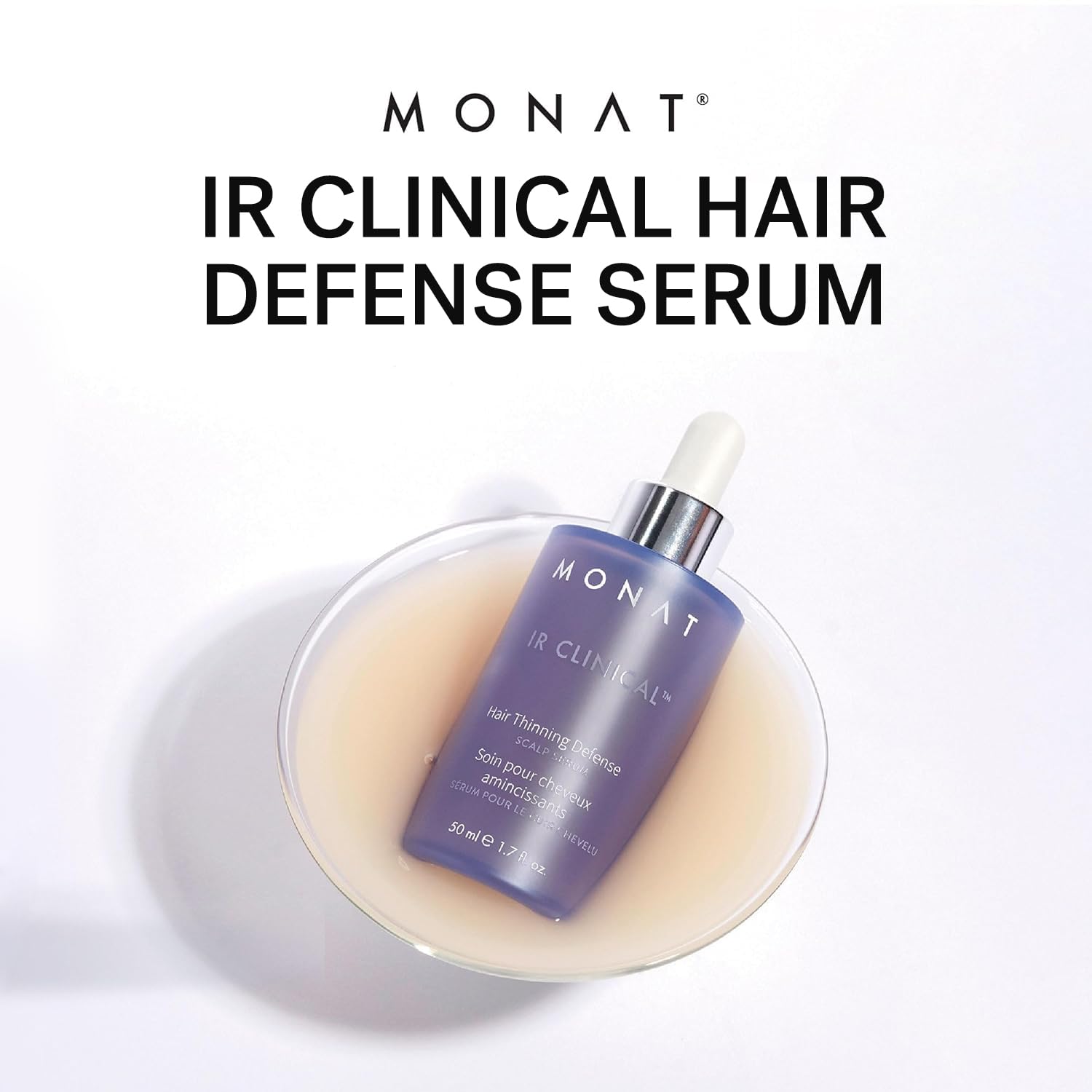 MONAT IR Clinical application on scalp demonstrates improved density over time.