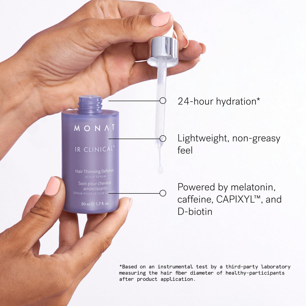 MONAT IR Clinical System ingredients label highlights a clean, vegan formula.