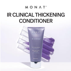 Application shot of MONAT conditioner smoothing and detangling hair