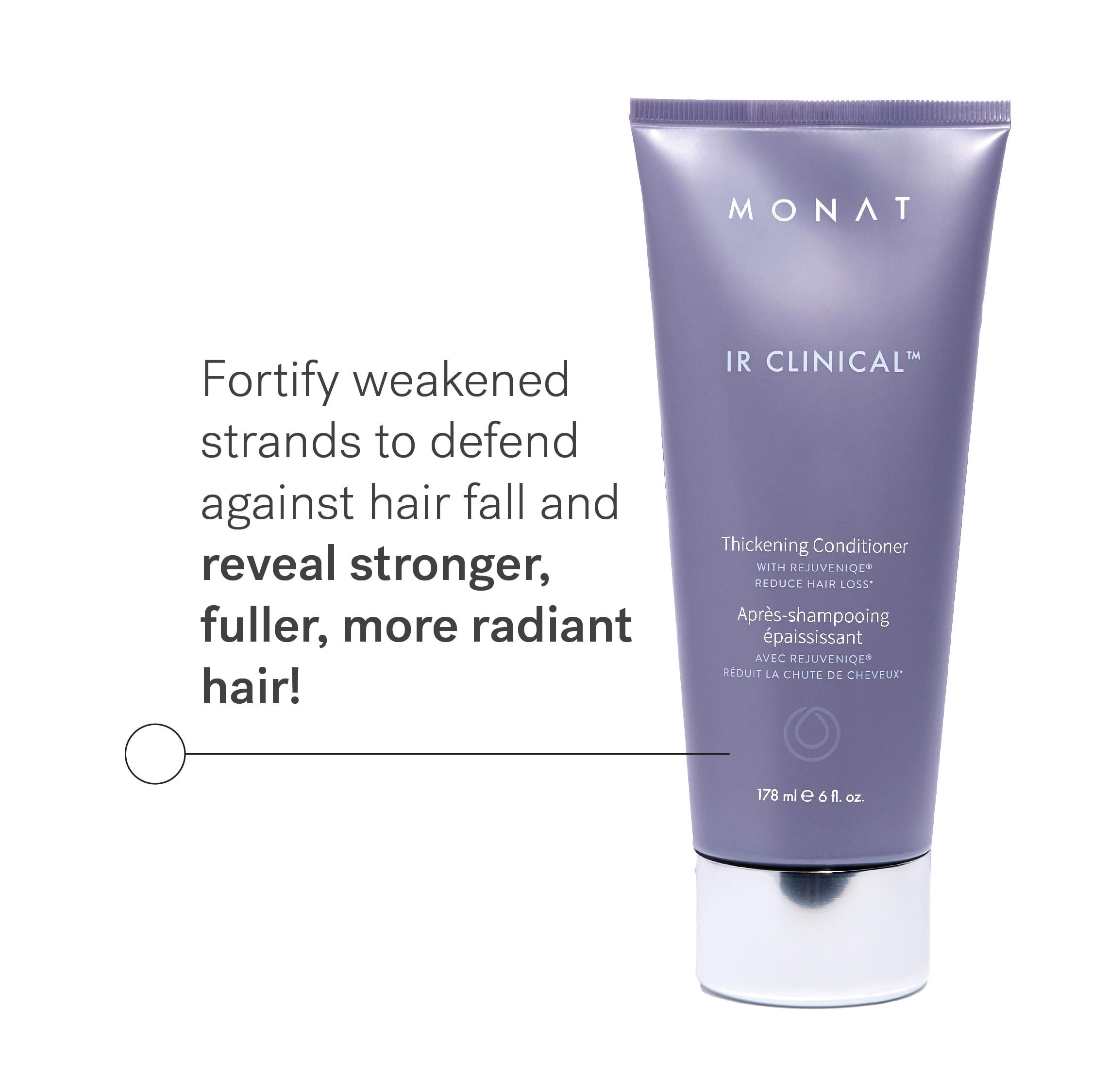 MONAT IR Clinical Thickening Conditioner in hand demonstrating easy application