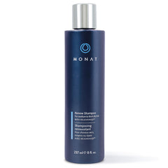 MONAT Renew Shampoo bottle front highlighting premium design and vegan, cruelty-free promise.