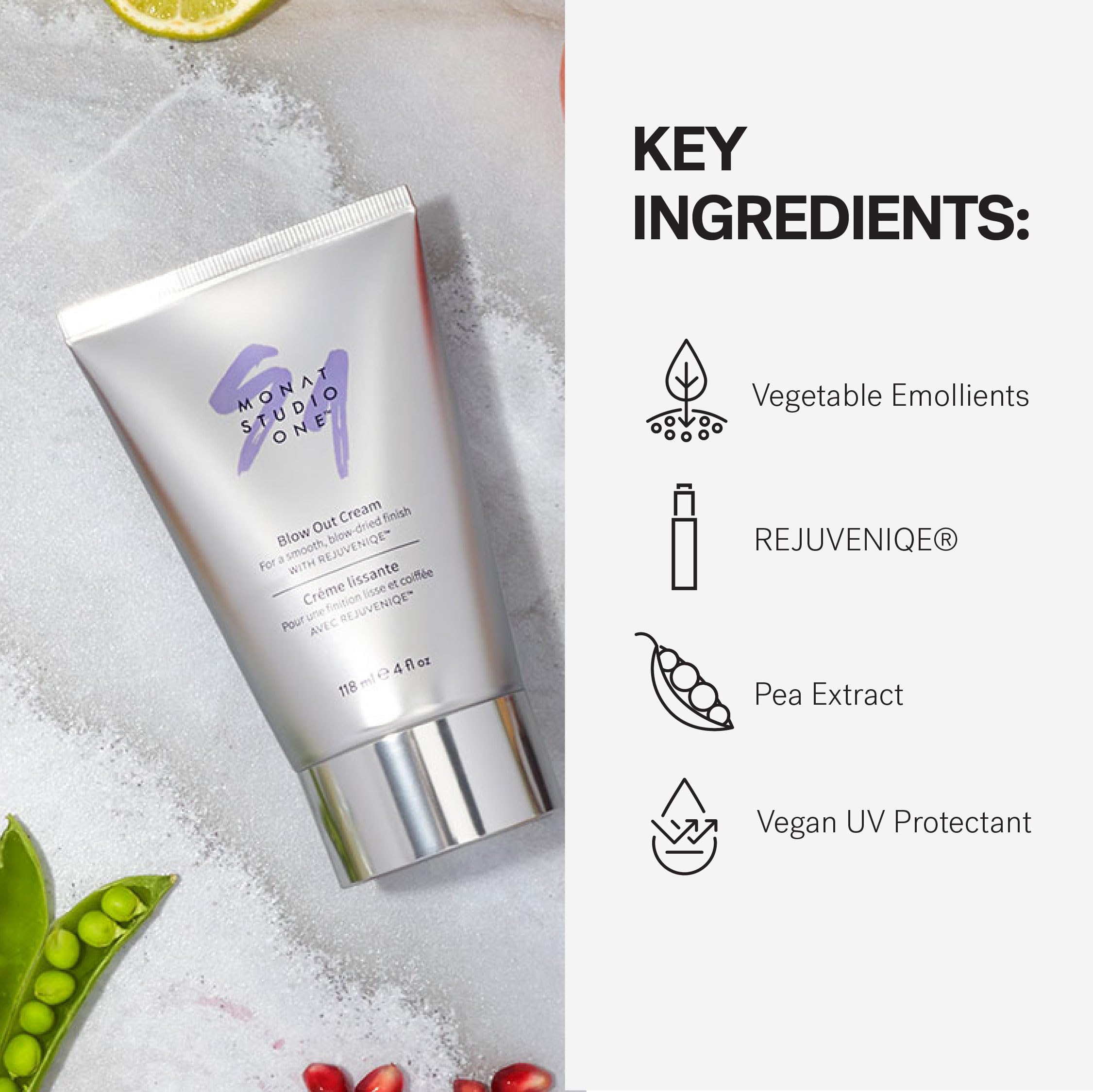 MONAT Studio One Blow Out Cream in hand before blow-drying for heat protection