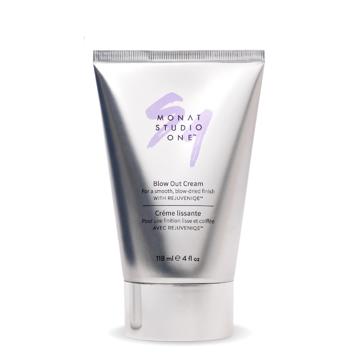 MONAT Studio One Blow Out Cream bottle showing heat protection for smooth styling