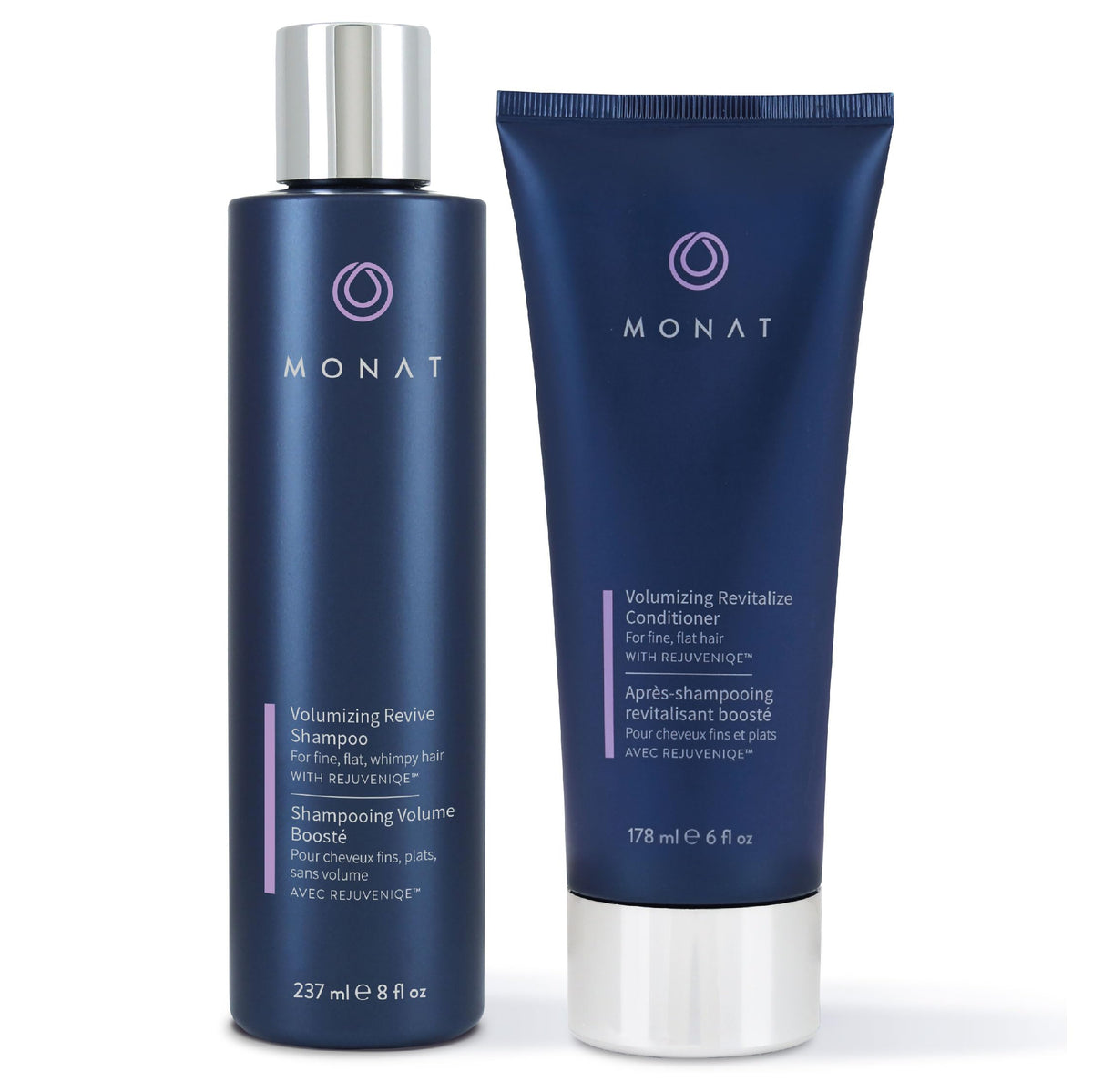 MONAT Volumizing Shampoo bottle pour highlights lightweight lift for fine hair