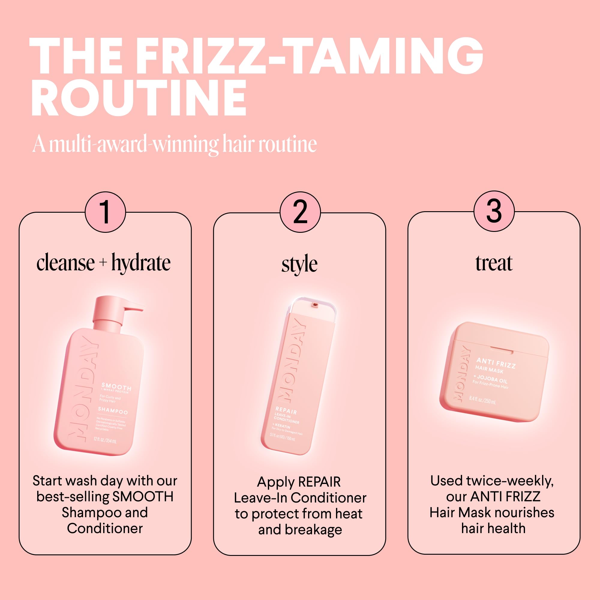 Certificaciones cruelty-free Leaping Bunny y PETA para MONDAY HAIRCARE