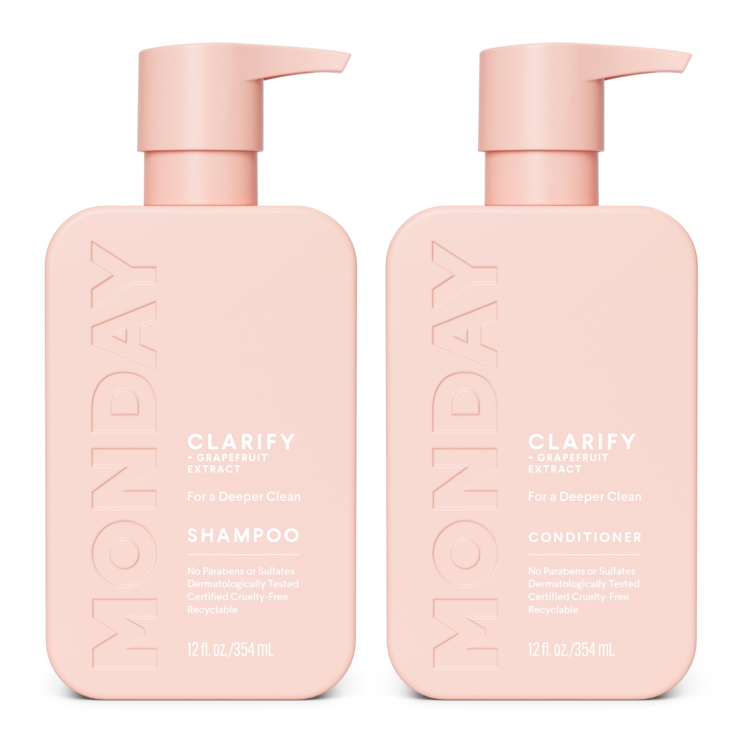 MONDAY Haircare Clarify champú botella: limpieza profunda para cabello grasa.