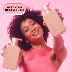 MONDAY CURL DEFINE packaging features coconut oil icon for hydration.