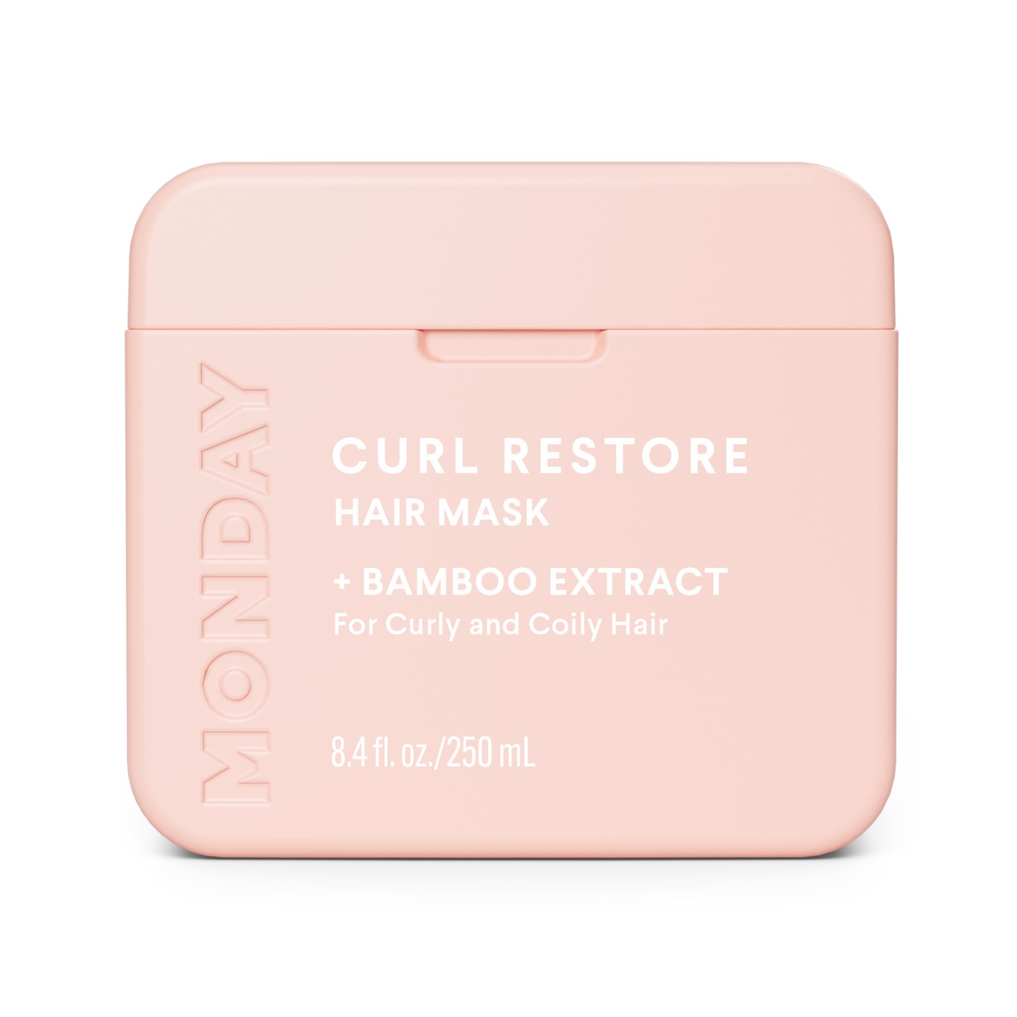 MONDAY Haircare Curl Restore with bamboo extract nourishes curls for hydration and shine.