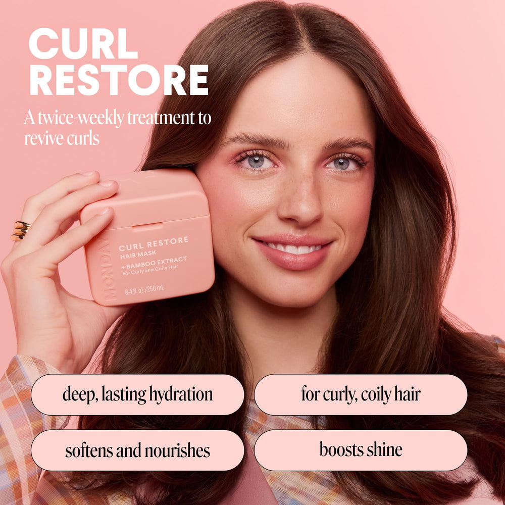 MONDAY Haircare Curl Restore shea butter provides deep conditioning for defined curls.