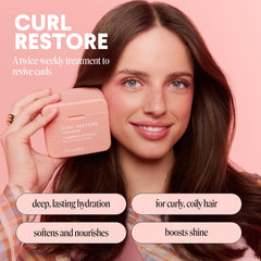 MONDAY Haircare Curl Restore shea butter provides deep conditioning for defined curls.