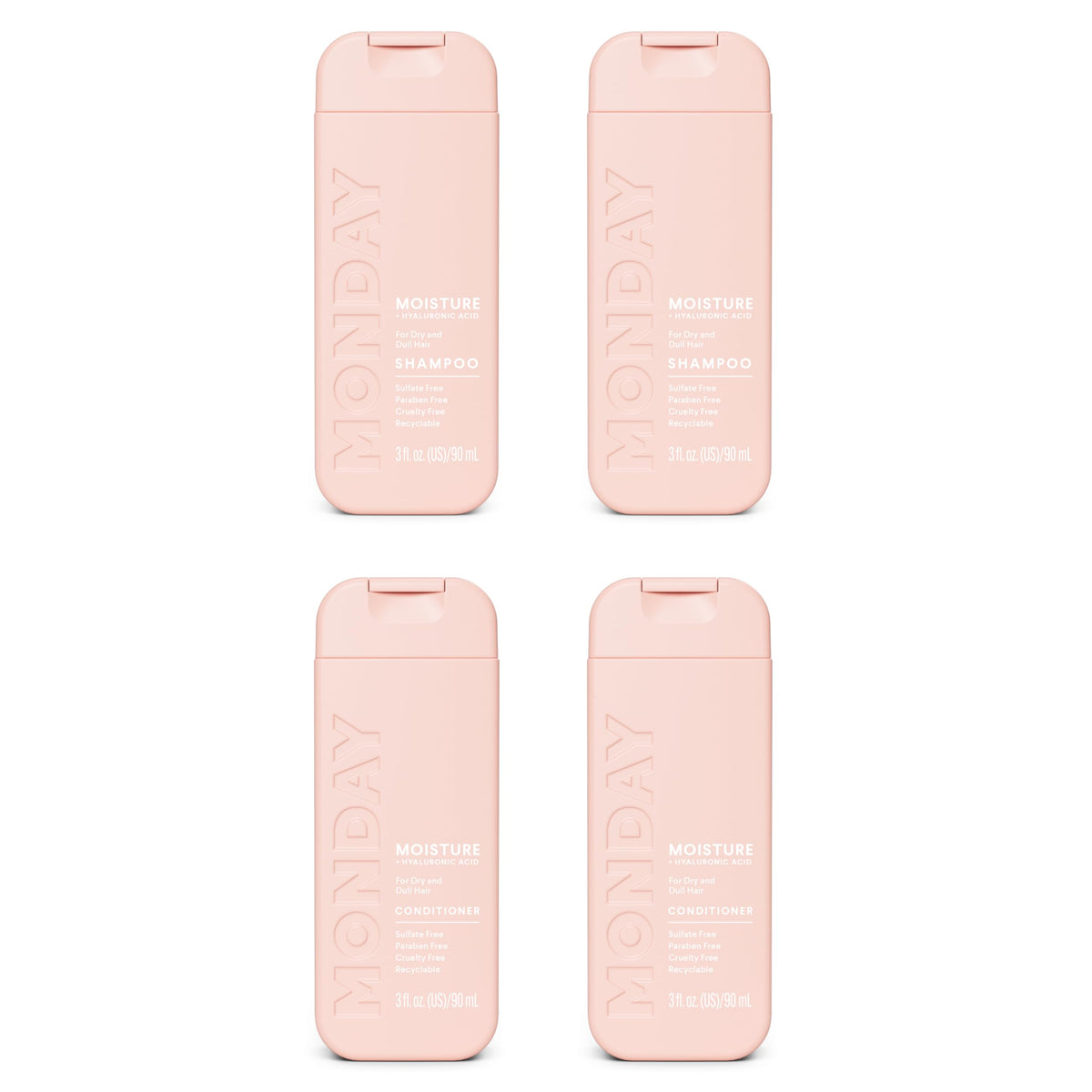 MONDAY Haircare MOISTURE champu en botella que hidrata el cabello seco