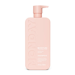 MONDAY Haircare MOISTURE, botella visible para hidratación del cabello seco.