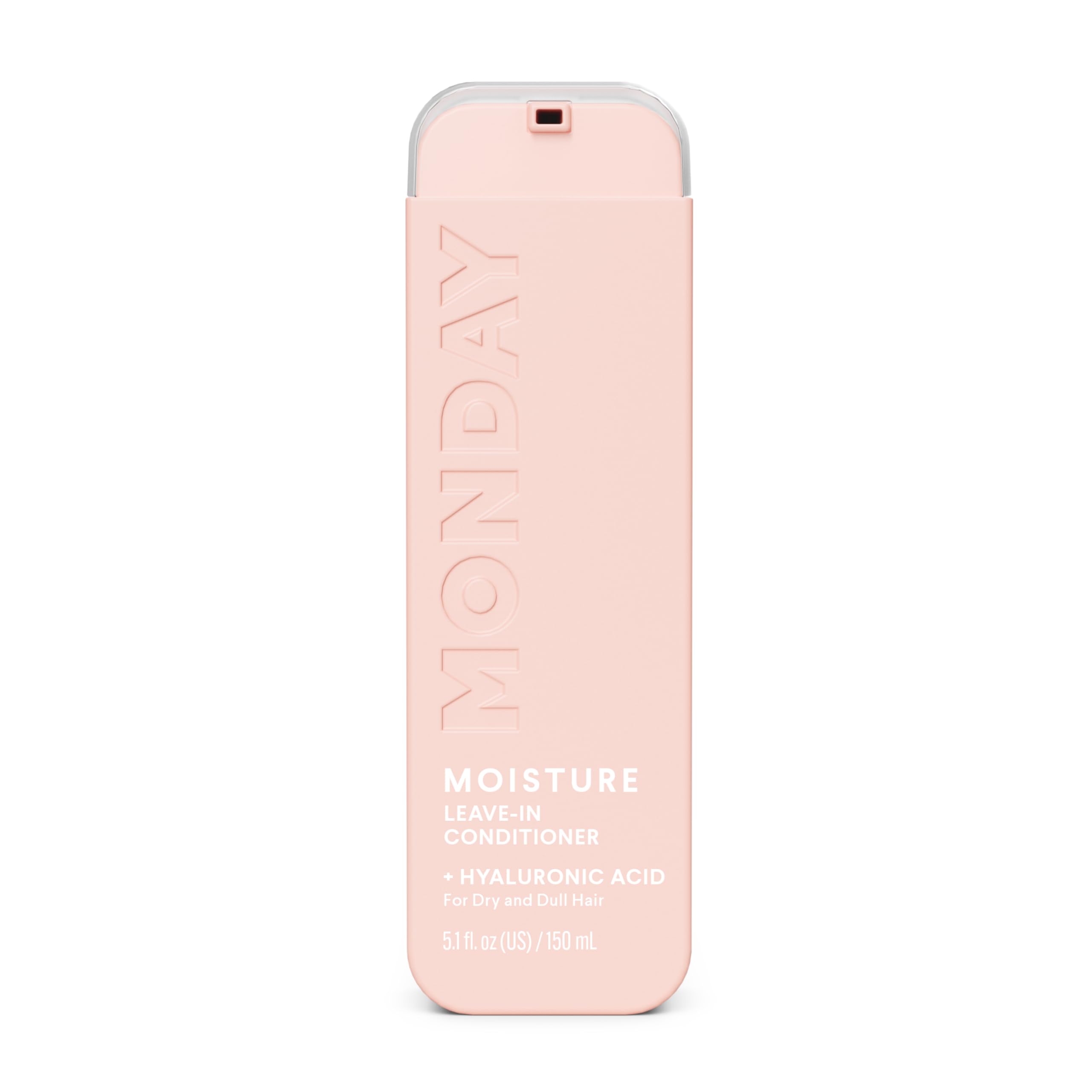 MONDAY Haircare MOISTURE leave-in bottle front showing a hydrating formula for dry hair.
