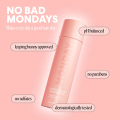 MONDAY HAIRCARE SLEEK HOLD, pulverización fina para acabado suave y control del peinado.