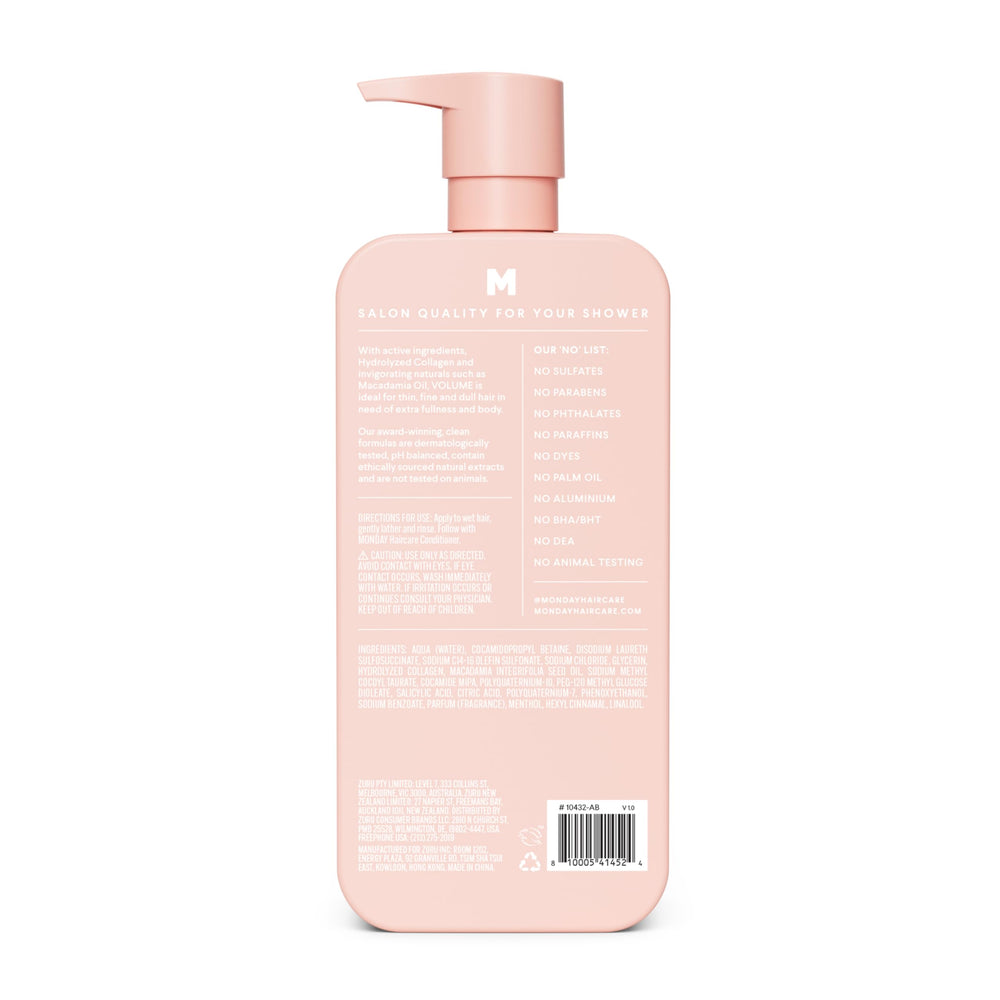 MONDAY HAIRCARE colágeno hidrolizado: aporta cuerpo suave al cabello.