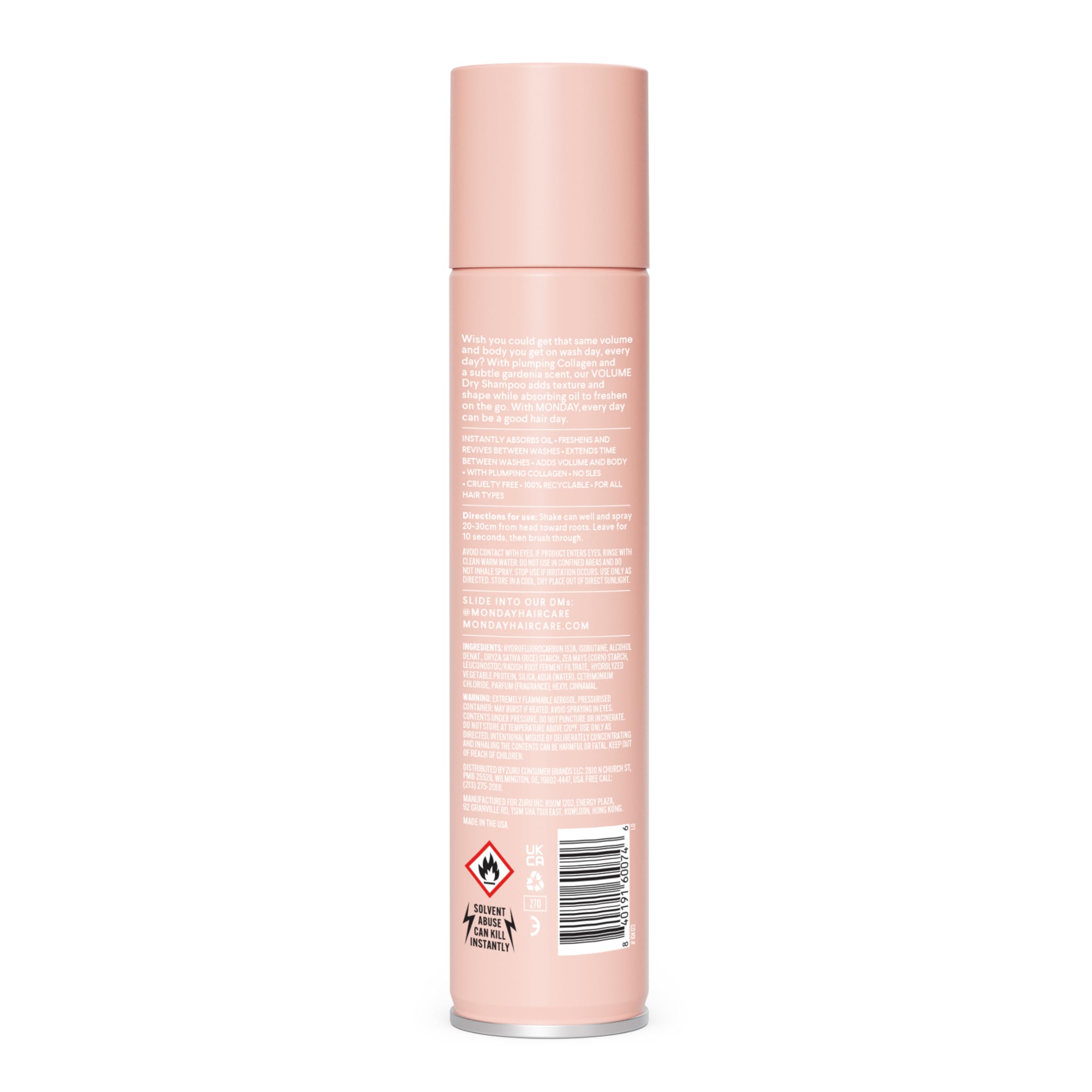 MONDAY HAIRCARE Volume Dry Shampoo in use, providing a quick refresh between washes