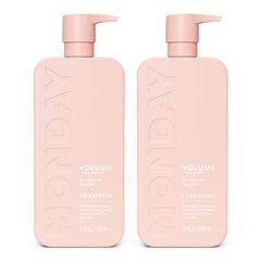 MONDAY Haircare Volume Shampoo bottle promotes fullness for thin hair