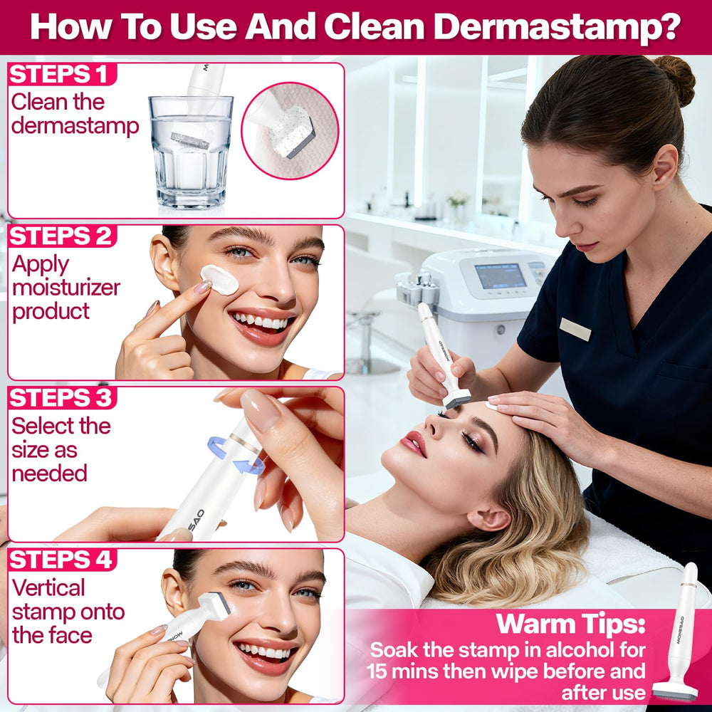 Ergonomic MONESAO Derma Stamp grip supports comfortable use.