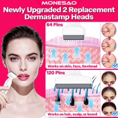 MONESAO Derma Stamp applied to the scalp for easier, targeted care.