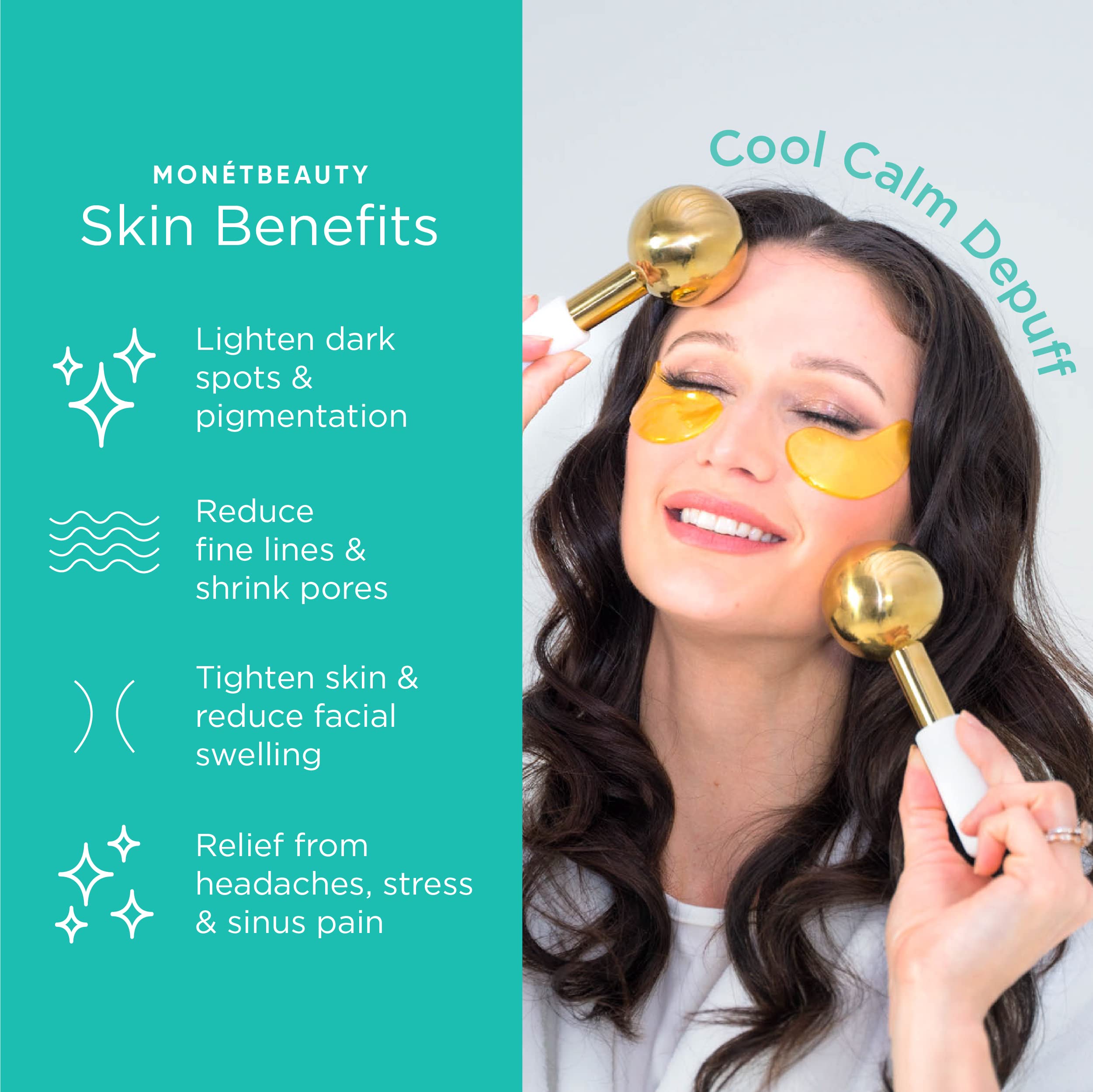 MonétBeauty pore-tightening lifting globes for lymphatic drainage depuffing.