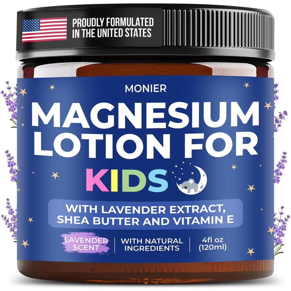 MONIER loción de magnesio para niños con lavanda para relajación nocturna