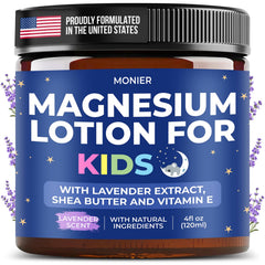 MONIER loción de magnesio para niños con lavanda para relajación nocturna