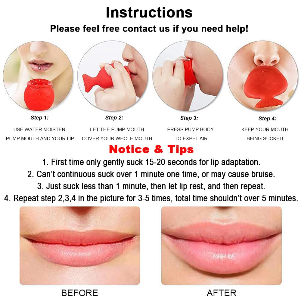 MonLiya Lips Enhancer usage step2 shows lip placement under mouthpiece