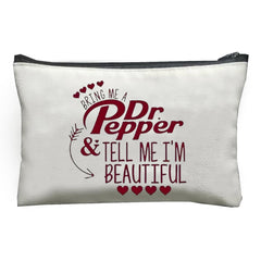 MONNYCAR Dr Pepper Humor canvas bag front view ideal for compact travel cosmetics