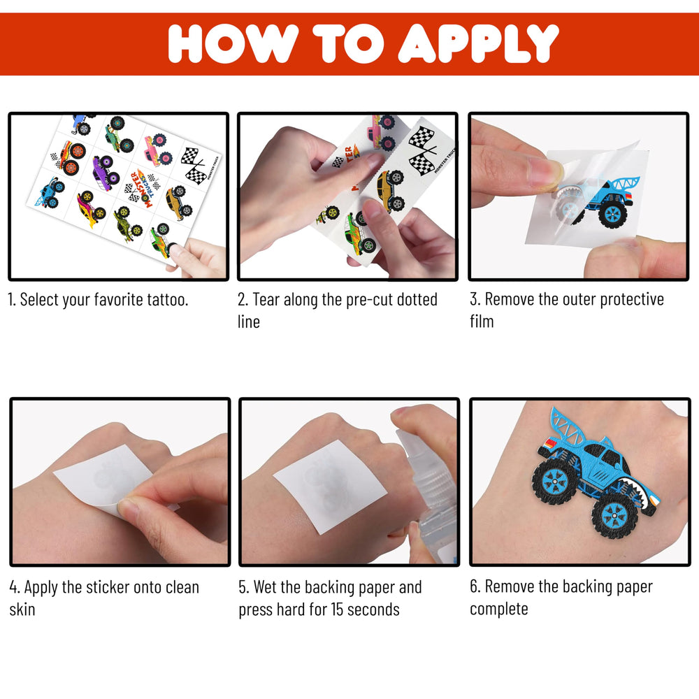 Monster Truck Tattoos are a budget-friendly gift for school rewards and loot bags.