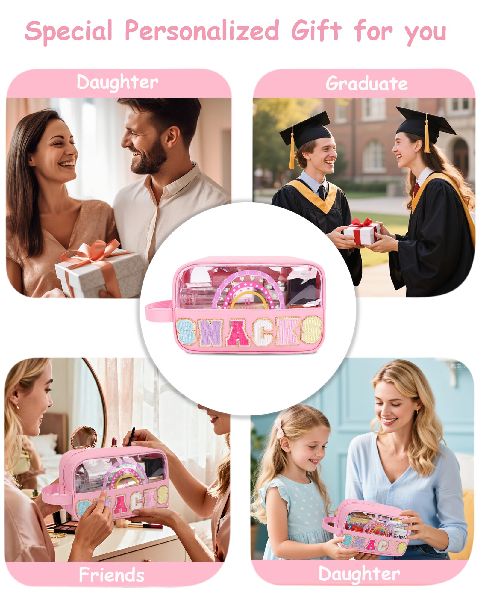 MONSTINA varsity-letter pouch combines playful design with practical storage.