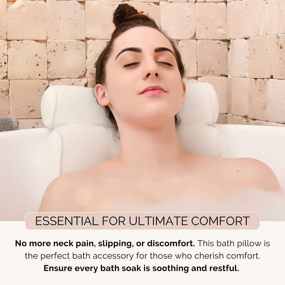 Monsuri easy-clean bath pillow simplifies maintenance after soaking.