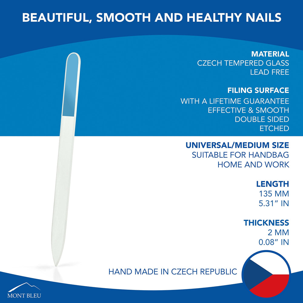 Mont Bleu nail file velvet-smooth surface for precise shaping.